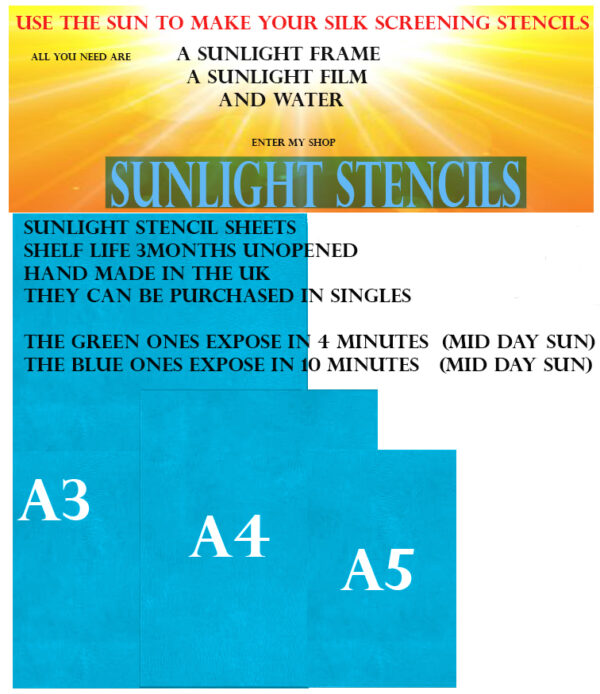 Sunlight stencils Blue NEW 90T pack 10